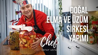 Ev yapımı doğal 🍎elma ve 🍇üzüm sirkesi nasıl yapılır? | Oktay Usta