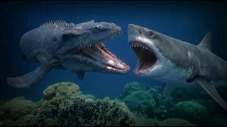 Mosasaurus Vs Great White Great Barrier Reef Showdown Ue5 Cinematic