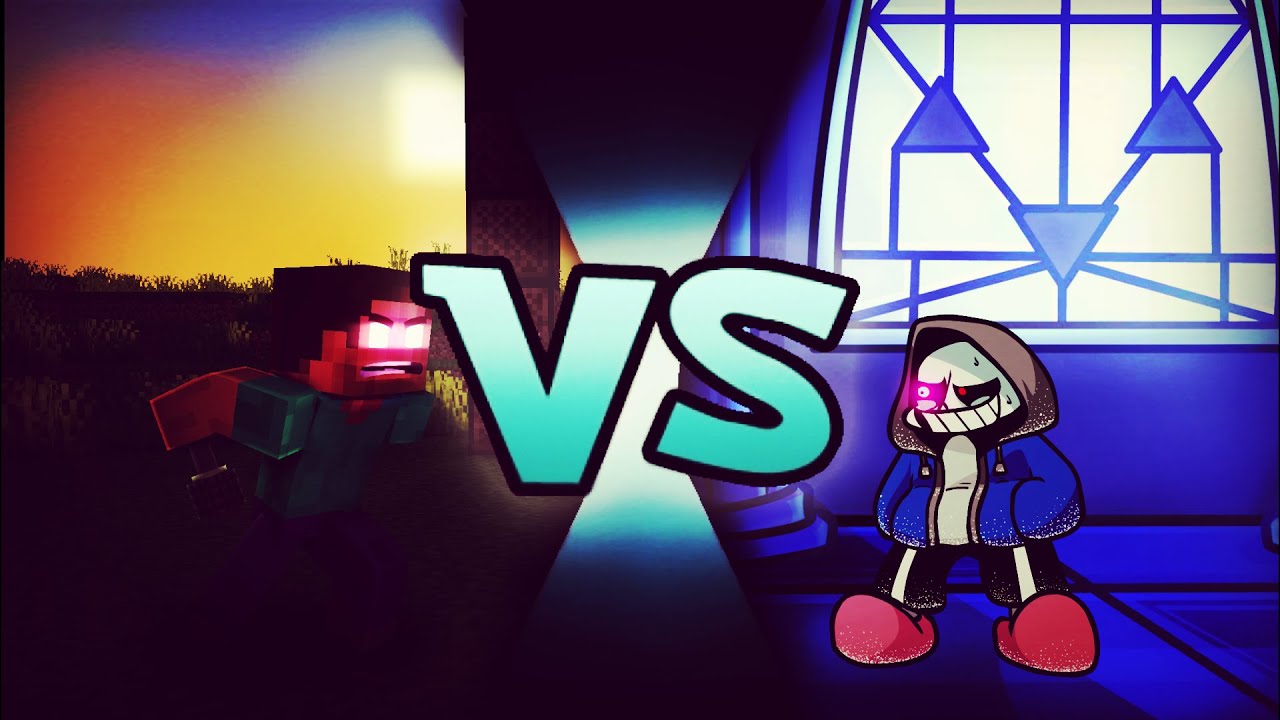 Dust Sans Vs Herobrine 64 (Anthropophobia X Hardcore) FNF Video