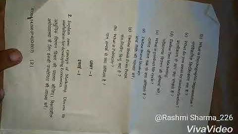 B.com marketing management 4th sem question paper