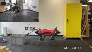 Adaptive CLF-MPC with application to quadrupedal robots