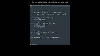 Convert a list of strings with a delimiter to a list of tuple in Python | Python Examples | Python