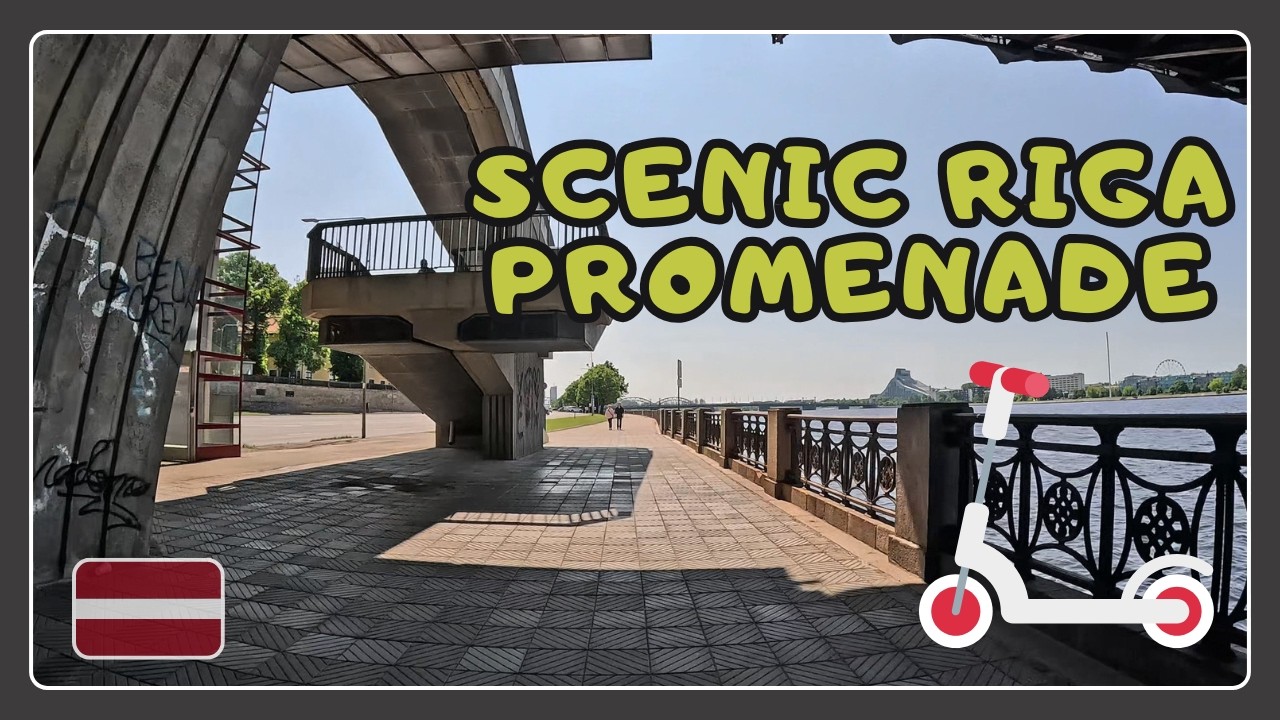 Поездка на электроскутере вдоль Рижской набережной - Живописный тур по реке Даугава 2025 🛴 🇱🇻