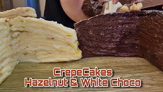 ASMR SOFT HOMEMADE CREPE CAKES 누텔라 초콜릿 크레페 케이크 ヌテラチョコレートクレープケーキ 花生酱 巧克力可丽饼蛋糕 MUKBANG كريب screenshot 3