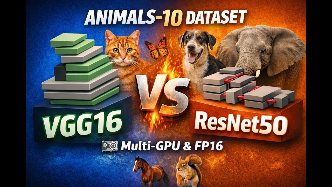 Animals-10 Classification with VGG16 & ResNet50