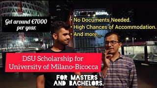 Get Paid €7000 to Study in University of Milano Bicocca on DSU Regional Scholarship | Study in Italy