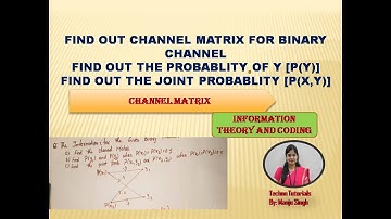 Find out the Channel Matrix for given Binary Channel | P(X/Y)  | Find out [P(y)] | Find out [P(x,y)]