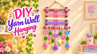 DIY Yarn Wall Hanging 🌸 | Easy & Beautiful Home Decor Craft | Handmade Wall Hanging Tutorial