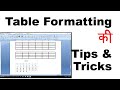 MS Word Table Formation, Important Tips &amp; Tricks In Hindi