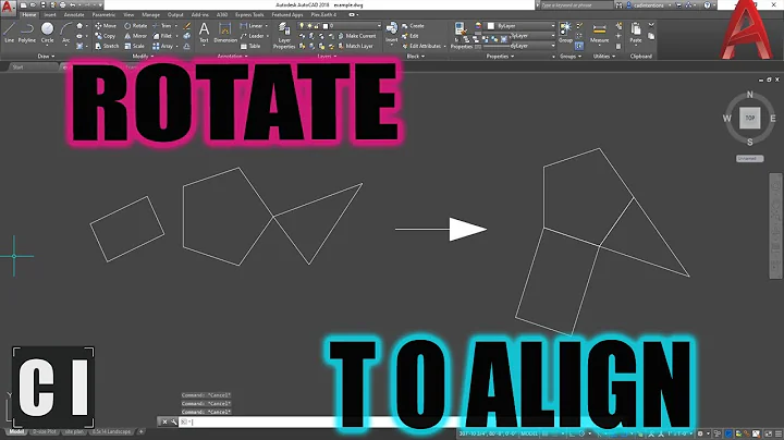AutoCAD How to Rotate Objects to Align - Rotate to Match a Line & More | 2 Minute Tuesday