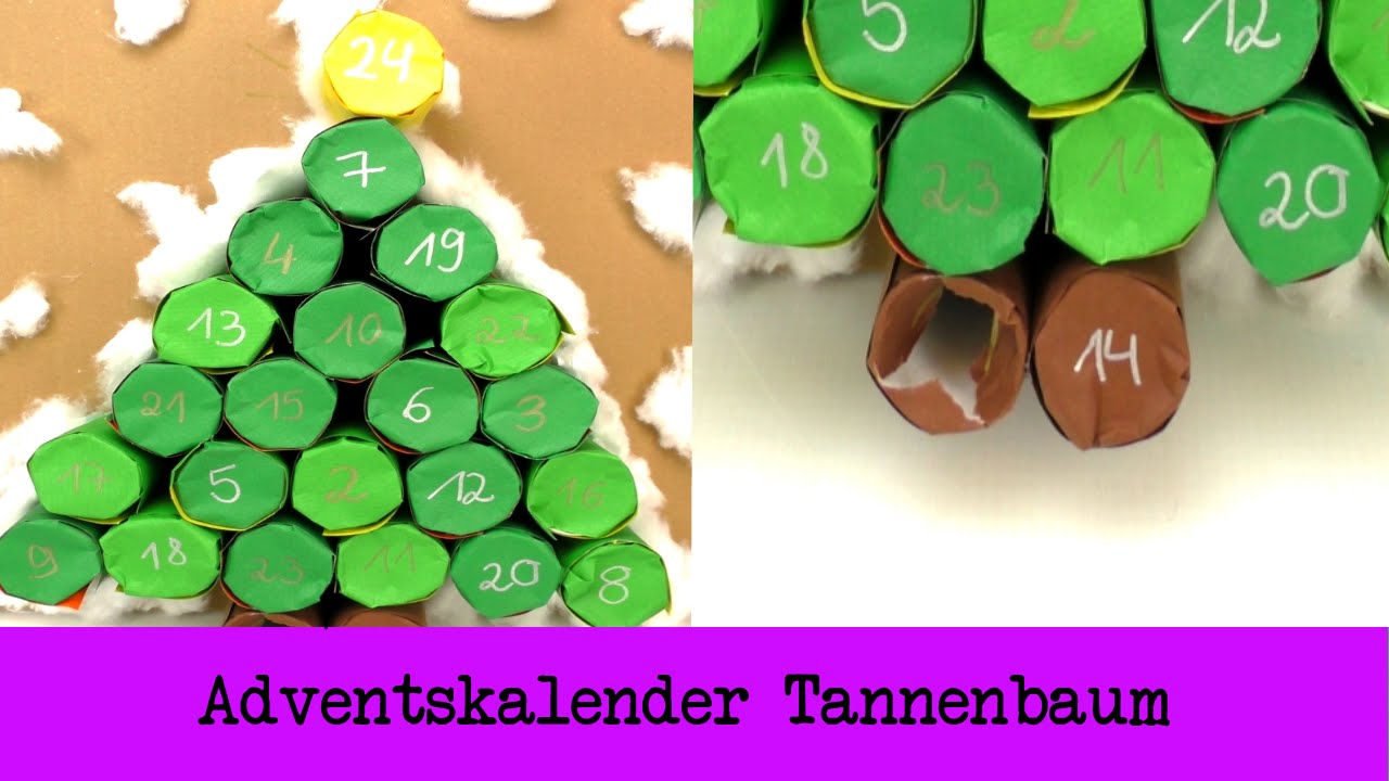 Adventskalender Tannenbaum | Adventskalender DIY mit Klopapierrollen ...