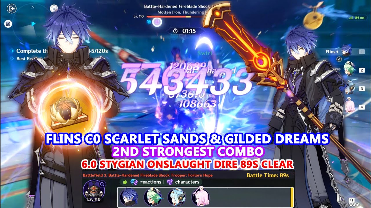 Flins C0 Scarlet Sands & Gilded Dreams : 2nd Strongest Combo | 6.0 Stygian Onslaught Dire 89s