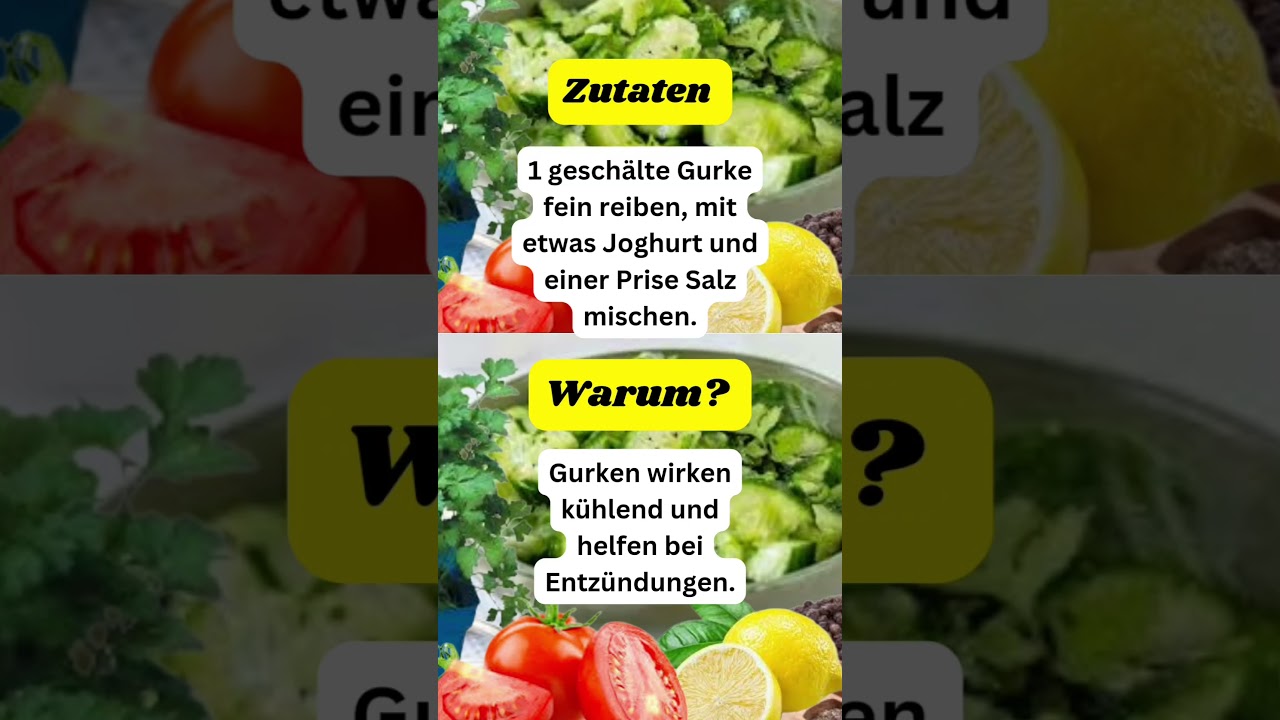 (Entzündungen) Gurken wirken kühlend und helfen bei Entzündungen.