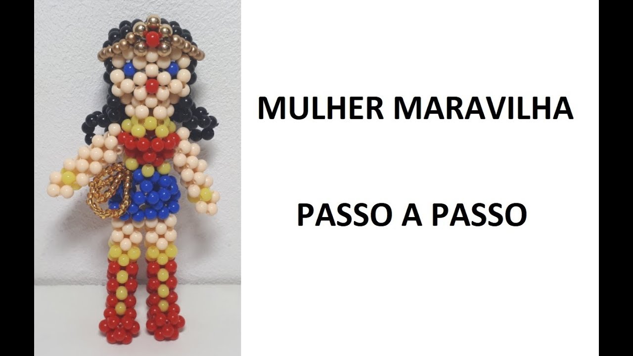 DIY   Mulher Maravilha de miçangas Passo a Passo