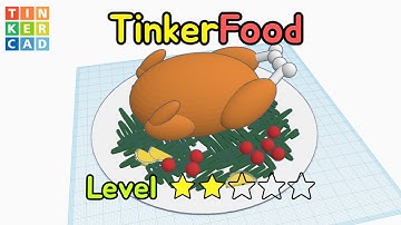 133) Chicken or Turkey - Tinker food | How to 3D modeling with Tinkercad