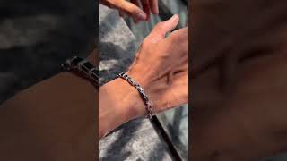 Half And Half Glam  Chain And Emerald Bracelet In Black Moissanite Beauty #blackmoissanite