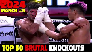 Top 50 Brutal Knockouts of MARCH 2024 #5 (MUAY THAI •MMA•KICKBOX•KUN KHMER)