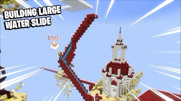BUILDING LARGE WATER SLIDE in BedWars!! (Blockman Go)