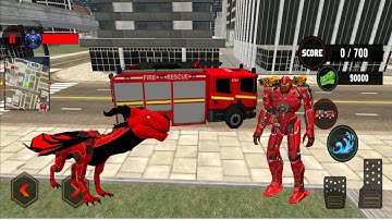 Flying Dragon Robot Transform | Firefighter Robot game | android gameplay
