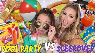 POOL PARTY👙☀️ VS SLEEPOVER PARTY 🍿🧸TARGET SHOPPING CHALLENGE! screenshot 3