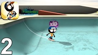 STICKMAN SKATE BATTLE Gameplay Part 2 - Pool (iOS Android) screenshot 3