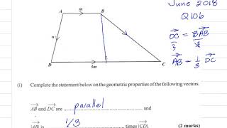 June 2018 Q10b (Vectors) June 2018 Q10b (Vectors)