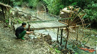 Full video : 22 days to build automatic water pumping plant from bamboo,