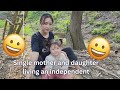 Single mother and daughter living an independent life mother and daughter at workGo weeding and