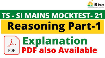TS SI Mains MOCKTEST-21 Reasoning  Part-1 Explanation