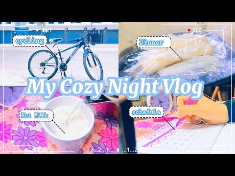 Cozy night Vlog | relaxing , making September schedule, Dinner,