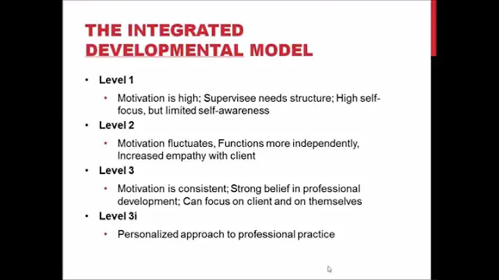Counseling Supervision - The Integrated Developmental Model