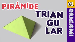 Cómo hacer una pirámide triangular de ORIGAMI_ método 01 / Origami triangular pyramid