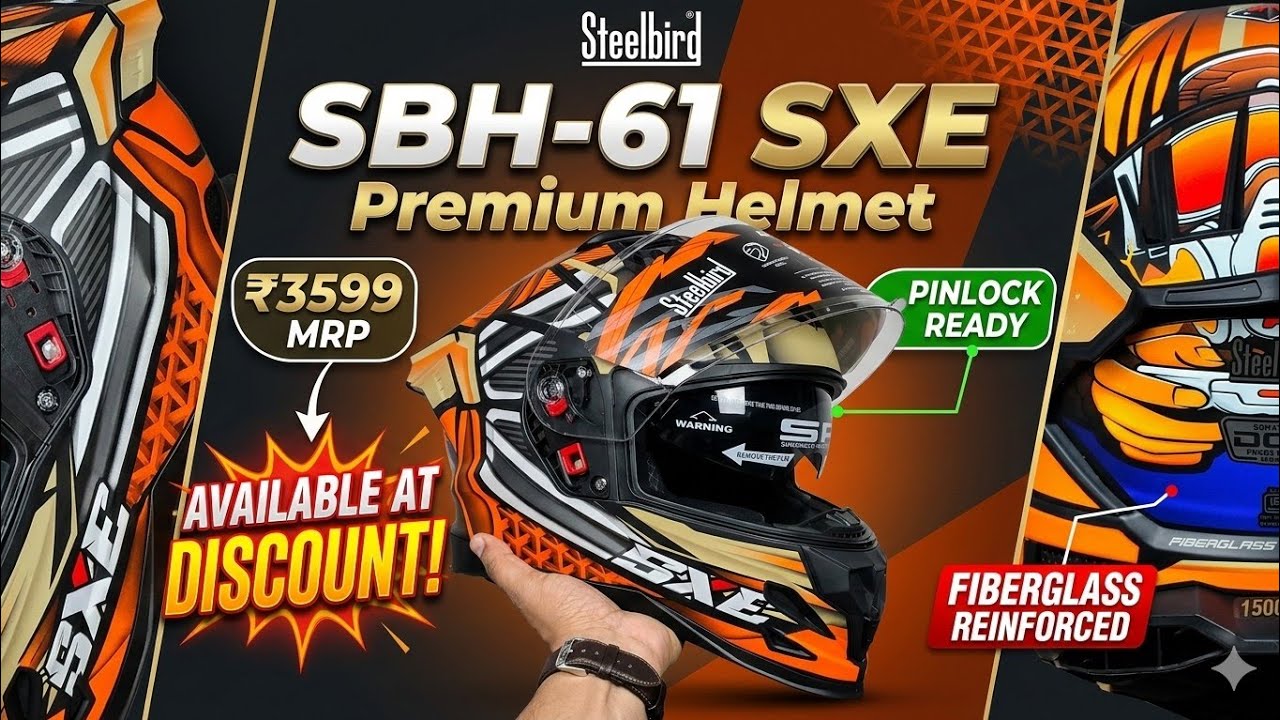 Premium Look Helmet 😍 Steelbird SBH 61 SXE Decor Review #steelbirdhelmet #helmet #trending 