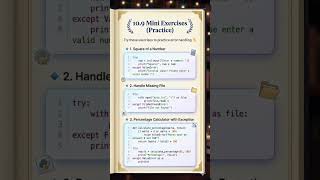 Practice Python error handling with 3 mini exercises 🚀 #python #coding #programming #trendingreels