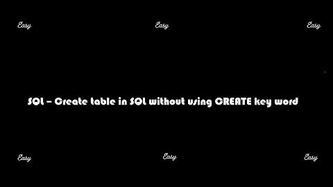 Create new table in SQL from existing table without using CREATE keyword