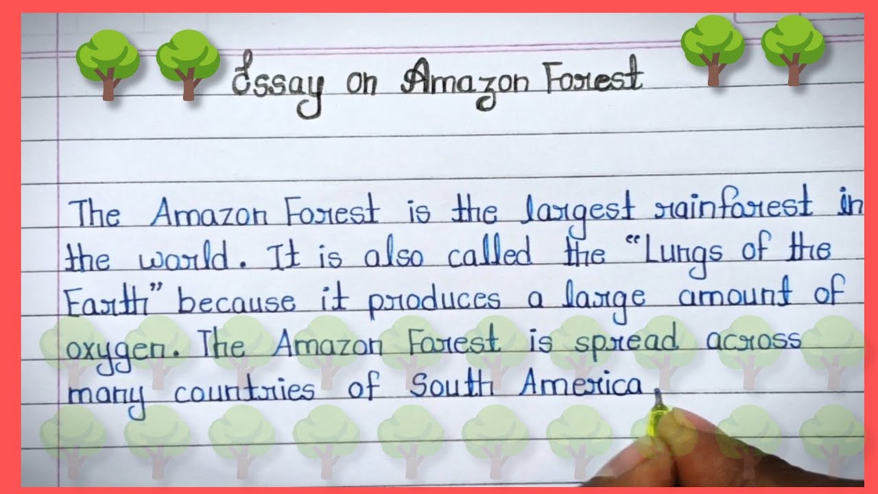 Essay on Amazon Forest 🌳 | Easy & Simple English | Handwriting for ...