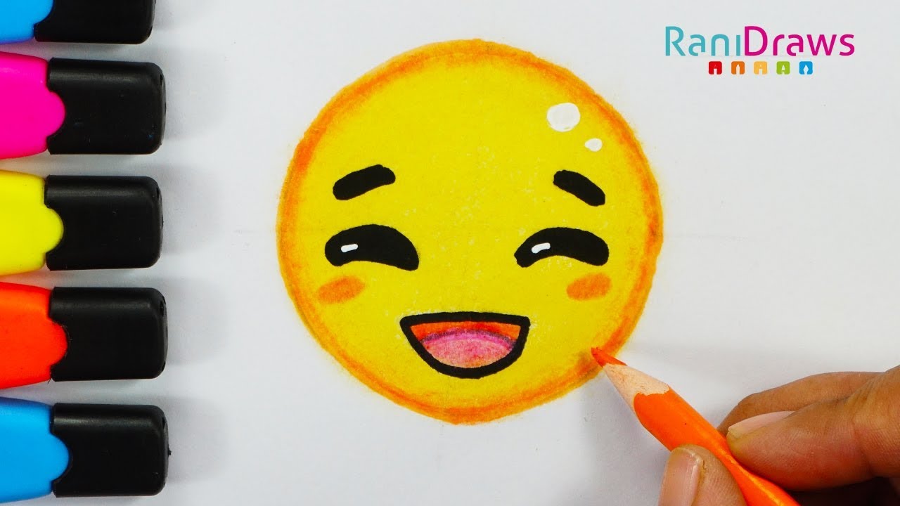 Cómo dibujar al Emoji Feliz - How to Draw Happy Emoji - paso a paso fácil -  thptnganamst.edu.vn