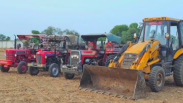 JCB 3dx Xpert Machine Mahindra Swaraj Eicher Massey Tractor Stuck Mud Over Loading Trolley | Tractor