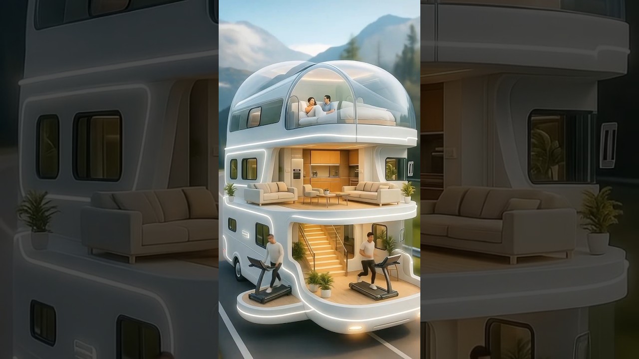 World’s First 3-Story Luxury Motorhome with Gym & Glass Bedroom 🚐✨ | Futuristic AI Car Design