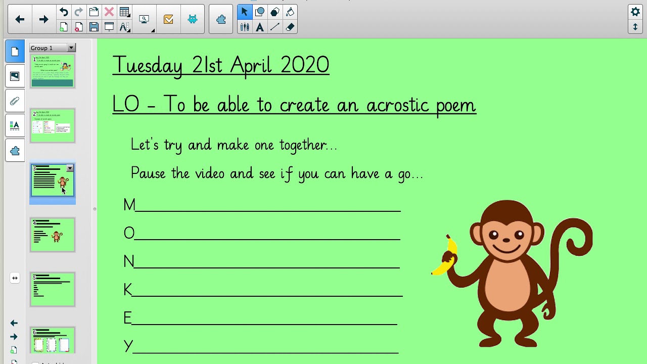 Tuesday 21st April Acrostic Poems Youtube
