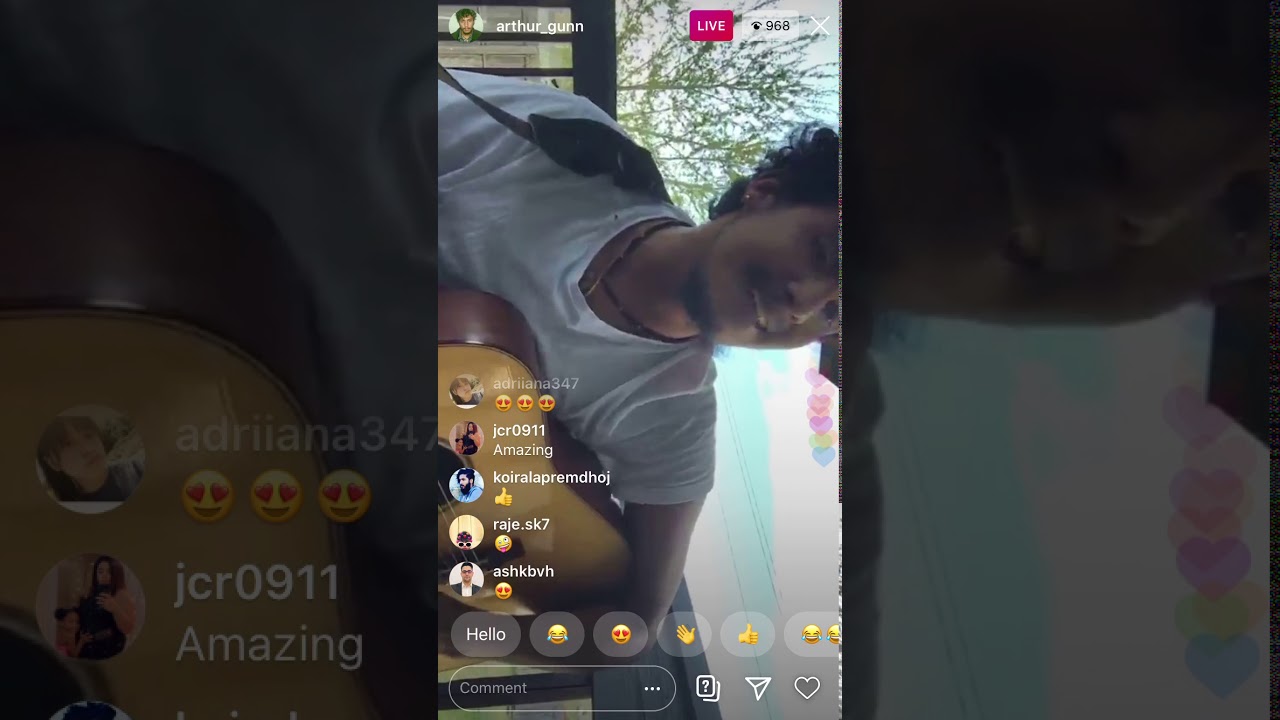 Arthur Gunn- Instagram live- To love somebody by Bee Gees