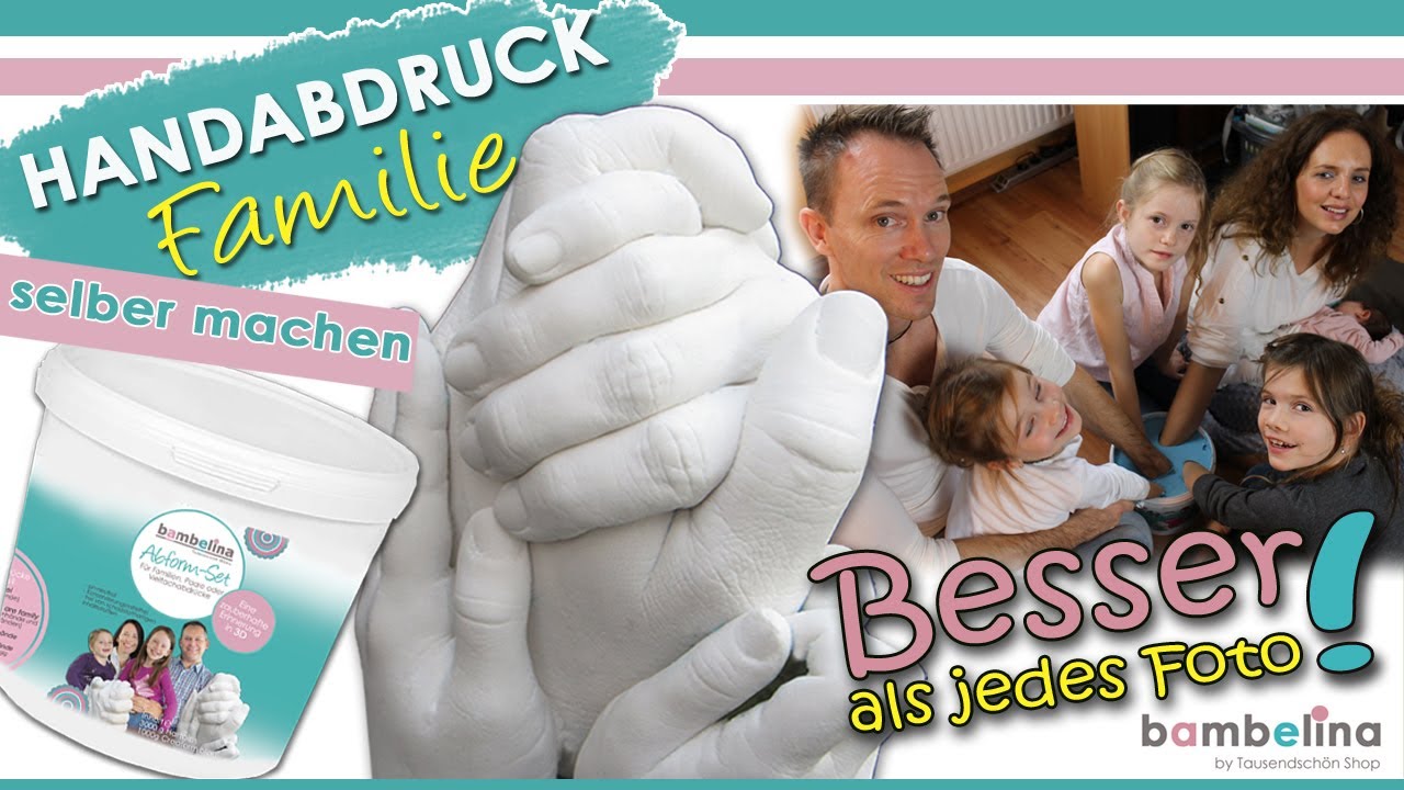 Navaris 3D Gips Abformset - Hand- Und Fußabdrücke Für Die Ganze Familie