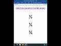 Fraction Symbols in MS Word 🤗🤩 #skcomputer #shorts #short #shortvideo #tranding