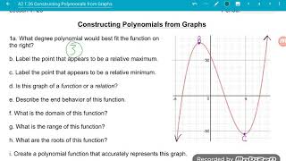 Lesson 26: Constructing Polynomials from Graphs