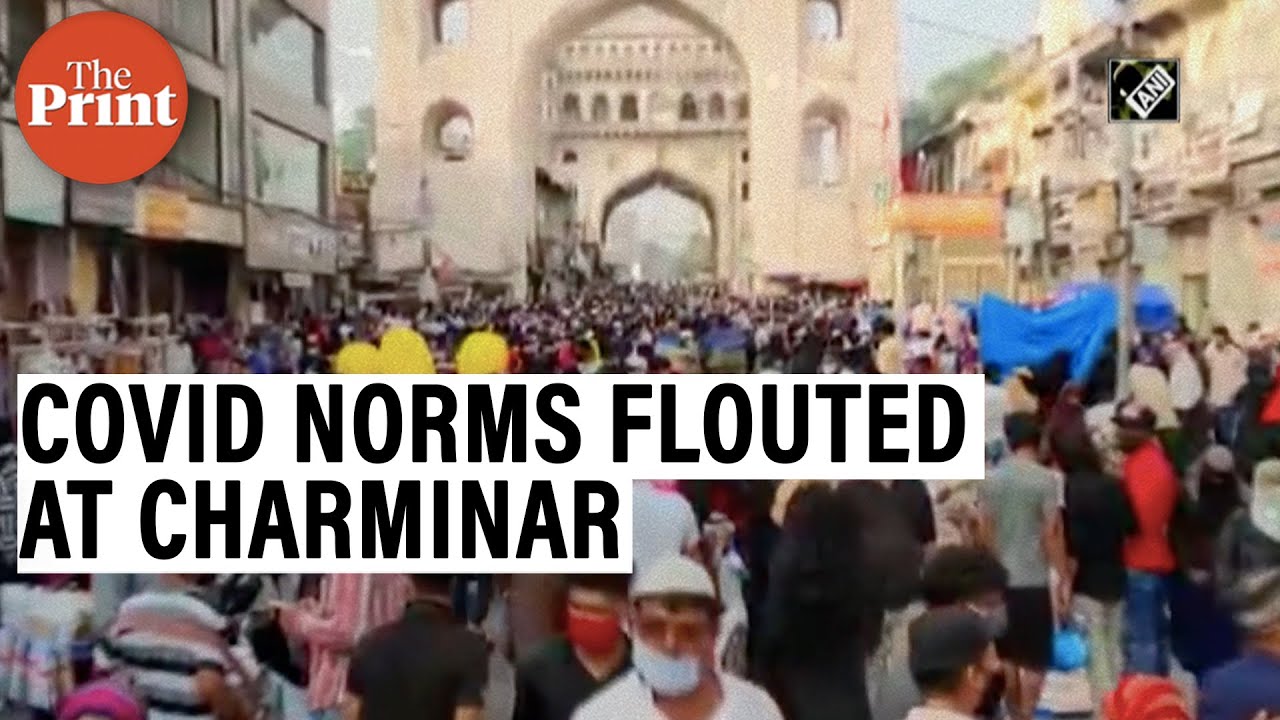 People throng Hyderabad's Charminar for Eid shopping, flout social distancing norms