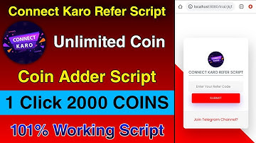 Connect Karo Refer Bypass Trick | Connect Karo App Coin Adder Trick ||