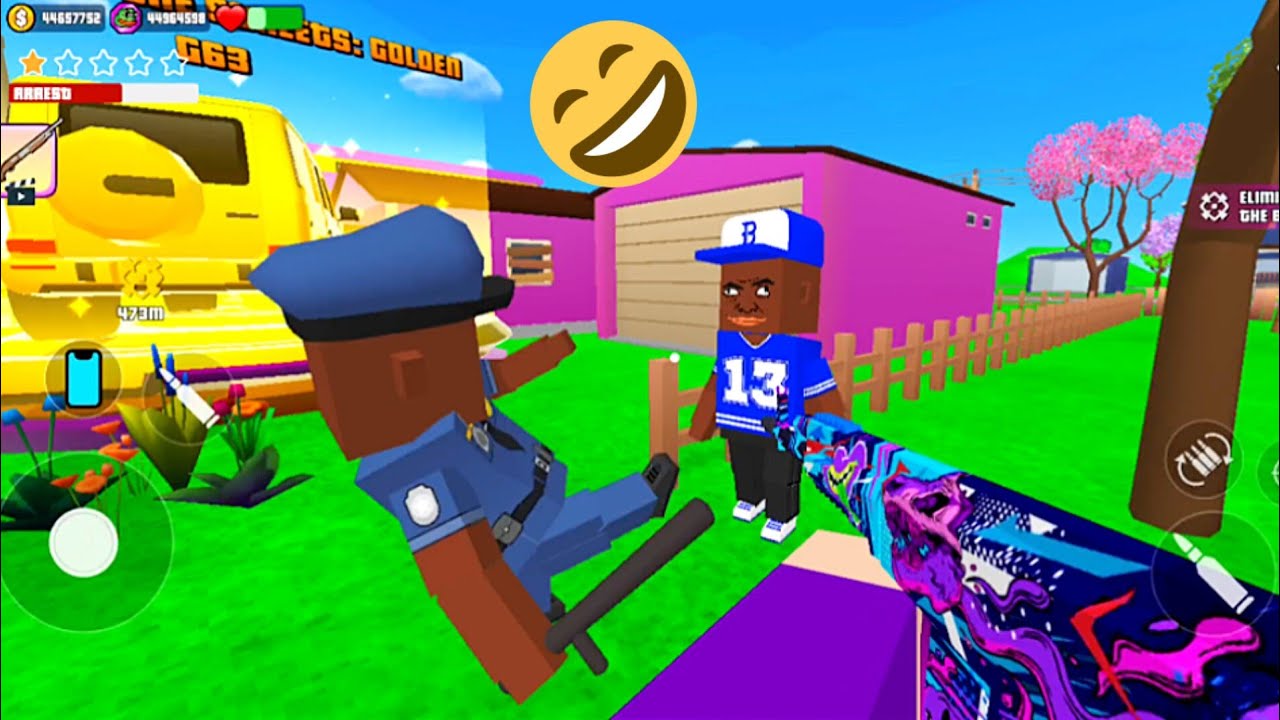 POLICE GUY IS ANGRY WITH PEOPLE.😡Gangs Wars: Pixel Shooter RP