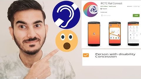 IRCTC App mobile Person with disability concession