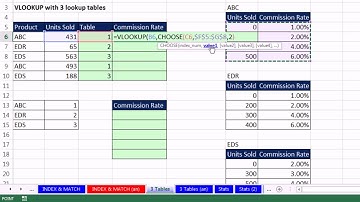 Highline Excel 2013 Class Video 22: CHOOSE function to lookup table for VLOOKUP With Multiple Tables