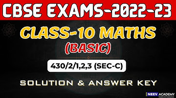 Class 10 Maths Answer key 2023 (430/2/1,2,3 Sec-C) | Maths Paper Discussion | CBSE Maths Paper 2023